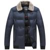 Cappotto invernale da uomo in cotone con collo in pelliccia alla moda, spesso, corto e caldo, in cotone, con risvolto, piumino