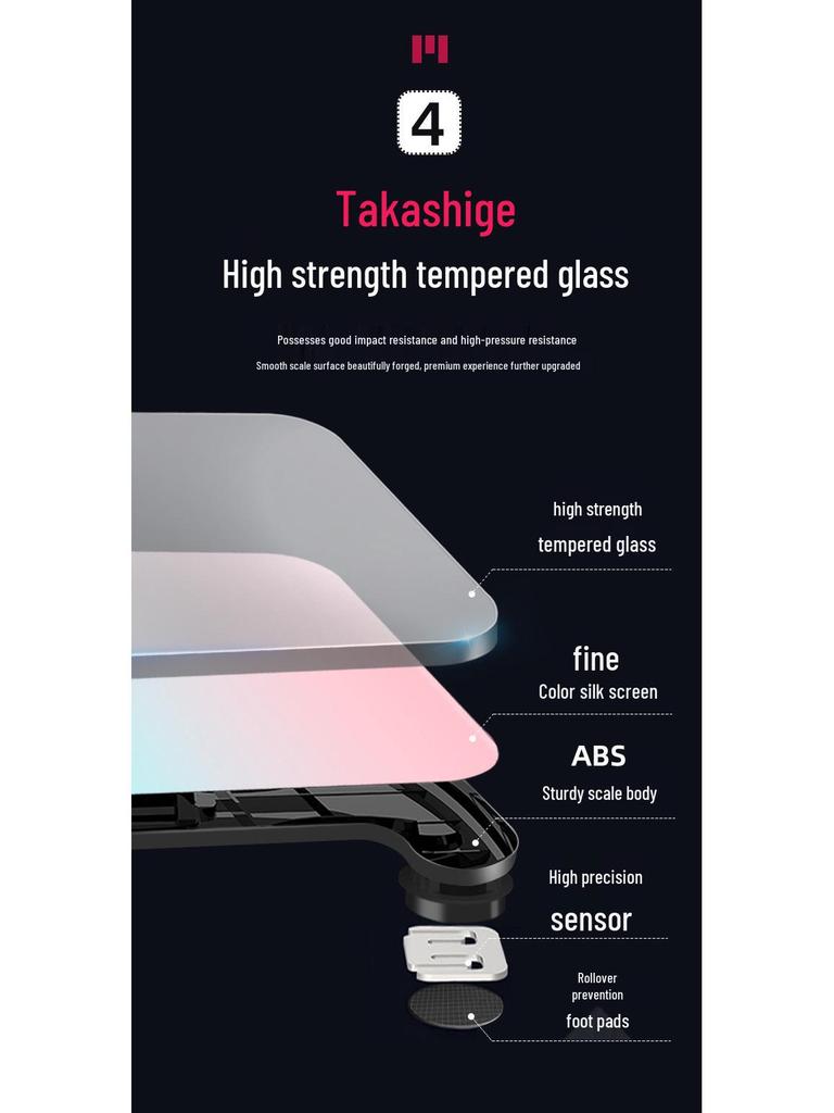 Baolan Gradient Smart Electronic Bathroom Scale - Compact, Accurate Body Weight Scale for Adults