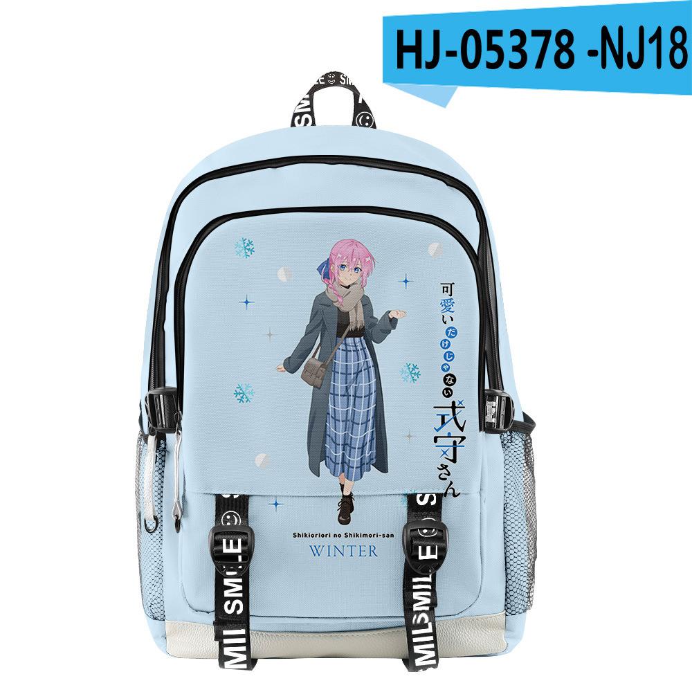 Sacs à dos scolaires classiques Shikimori n'est pas juste une mignonne Unisexes Impression 3D Oxford Imperméable Cahier multifonction Sacs à dos de voyage
