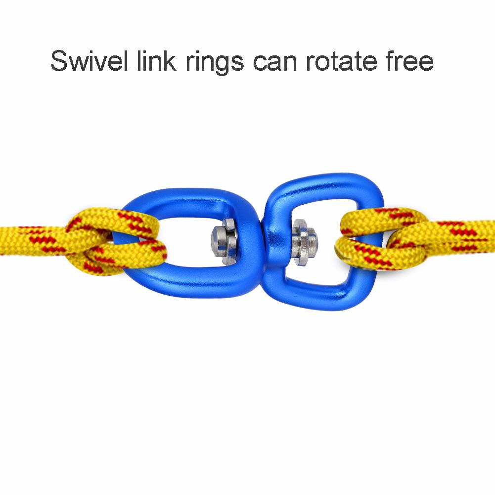 Outdoor Aluminum Alloy Key Ring Connection Rotary Swivel Buckle Adapter Dark Blue