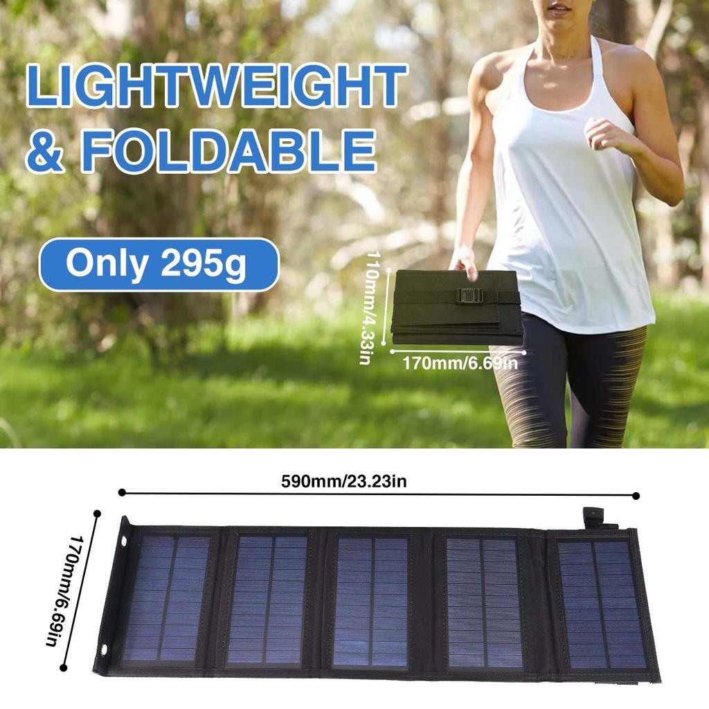 Foldable Solar Panel USB +DC Solar Cell Portable Folding Waterproof Solar Charger Outdoor Mobile Power Bank Charger