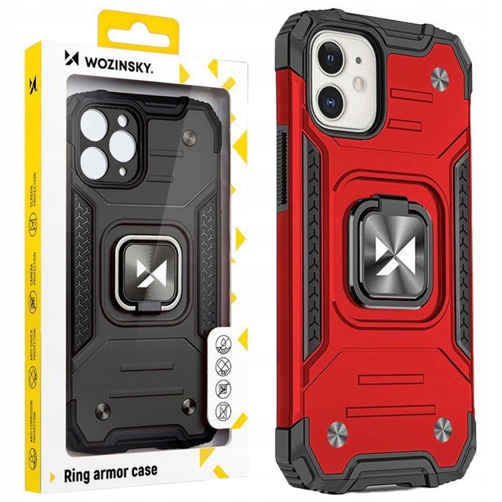 Wozinsky Ring Armor Etui Iphone 14 Plus Pancerny Pokrowiec Uchwyt Magnetyczny Ring Czerwone