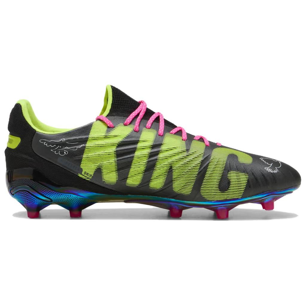 KidSuper Studios X Puma King Ultimate FG AG World Cup Pack Unisex Sneakers Black Electric-Lime Strong-Grey 108437-01