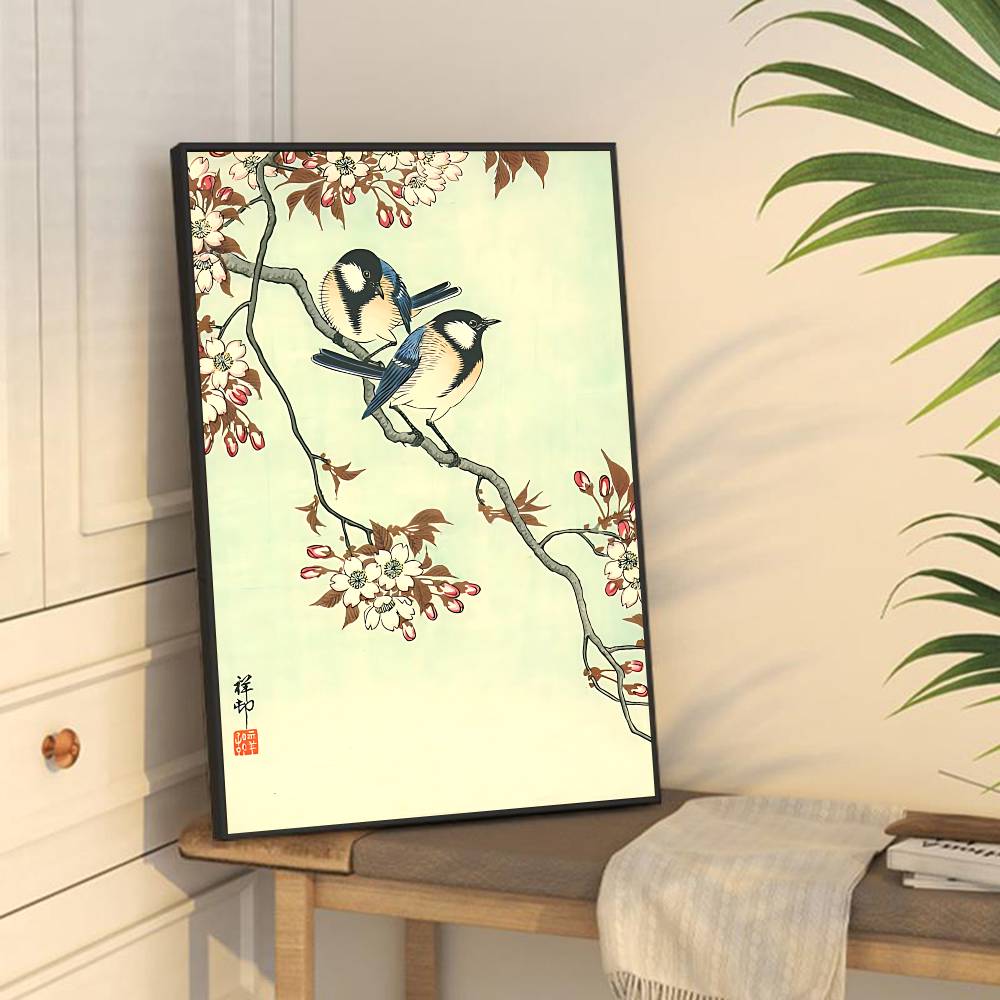 Hokusai Ohara Koson Japanese Art Whitepaper Poster Waterproof Paper Sticker Coffee House Bar Aesthetic Art Wall Painting