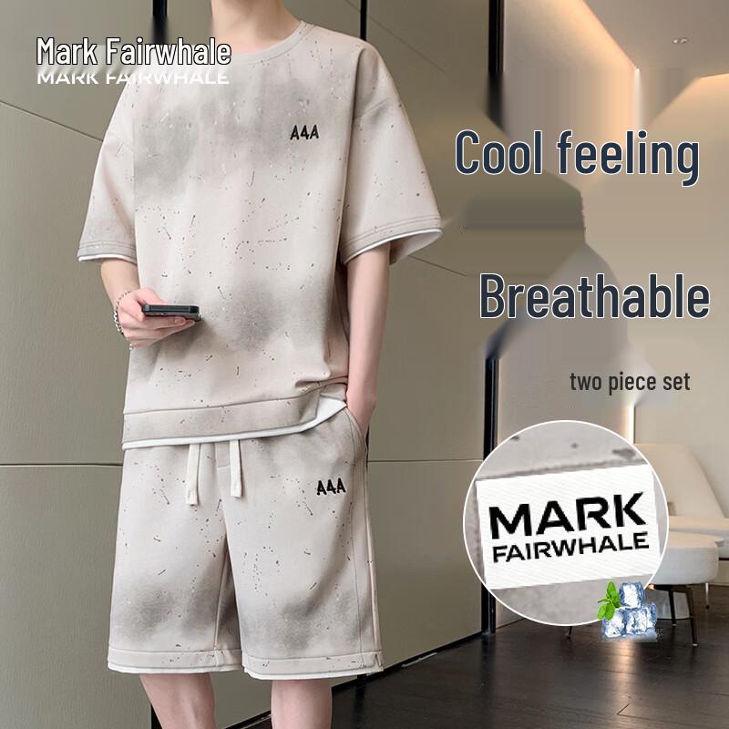 

MARK FAIRWHALE Men s Tie-Dye Cool Breathable T-Shirt & Shorts Set M