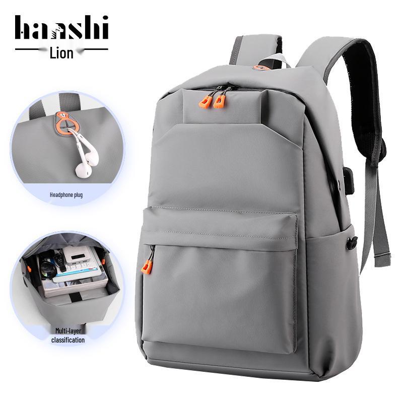 Trendy Cross-Border Casual Backpack with USB Charging - High-End Commuter and Laptop Bag, Customizable.