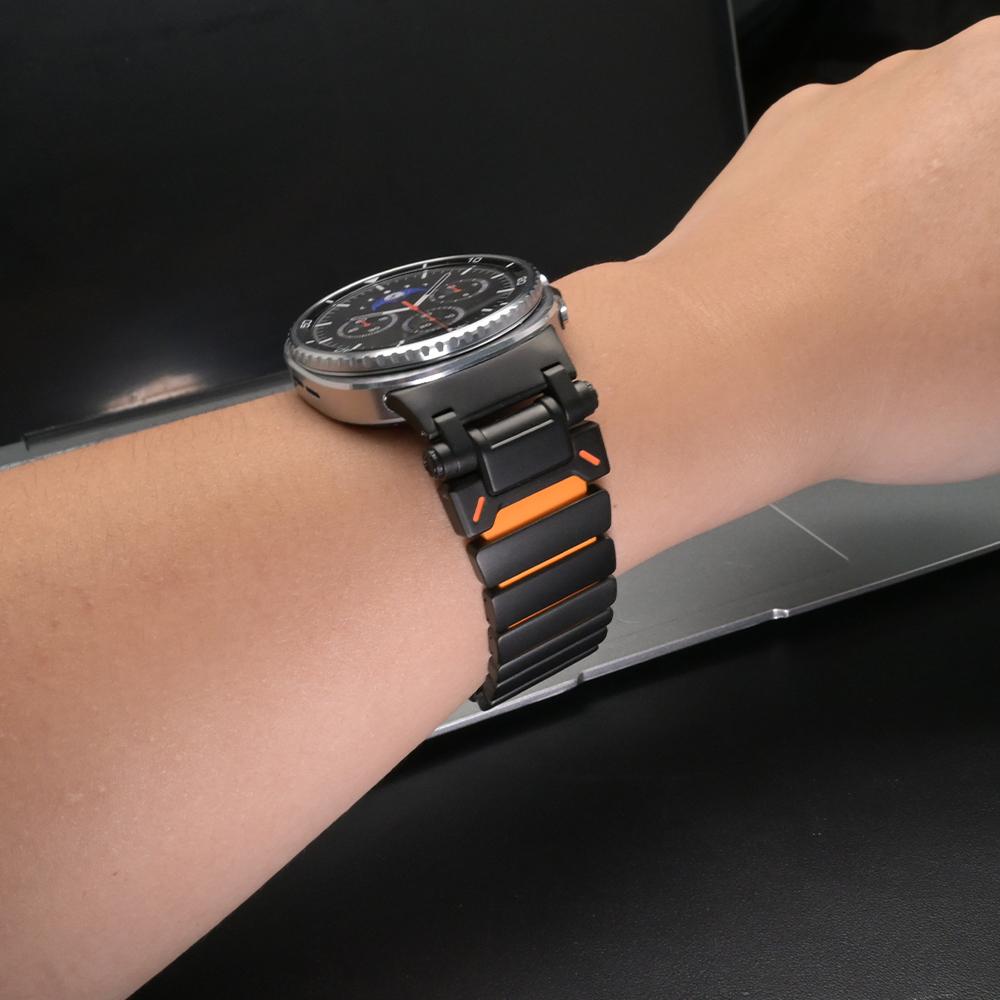 Luxury Titanium+Silicone Strap for Samsung Galaxy Watch 8 Classic 46mm 8 44/40mm Metal Men Band for Galaxy Watch Ultra 2025 47mm