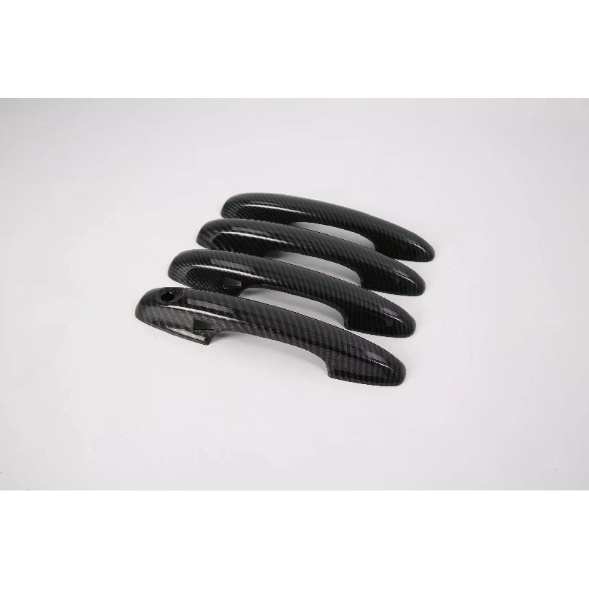 For Ford Focus      ABS Chrome Carbon Fiber Glossy Black Car Door Handle Cover Trims Car Styling Accessories