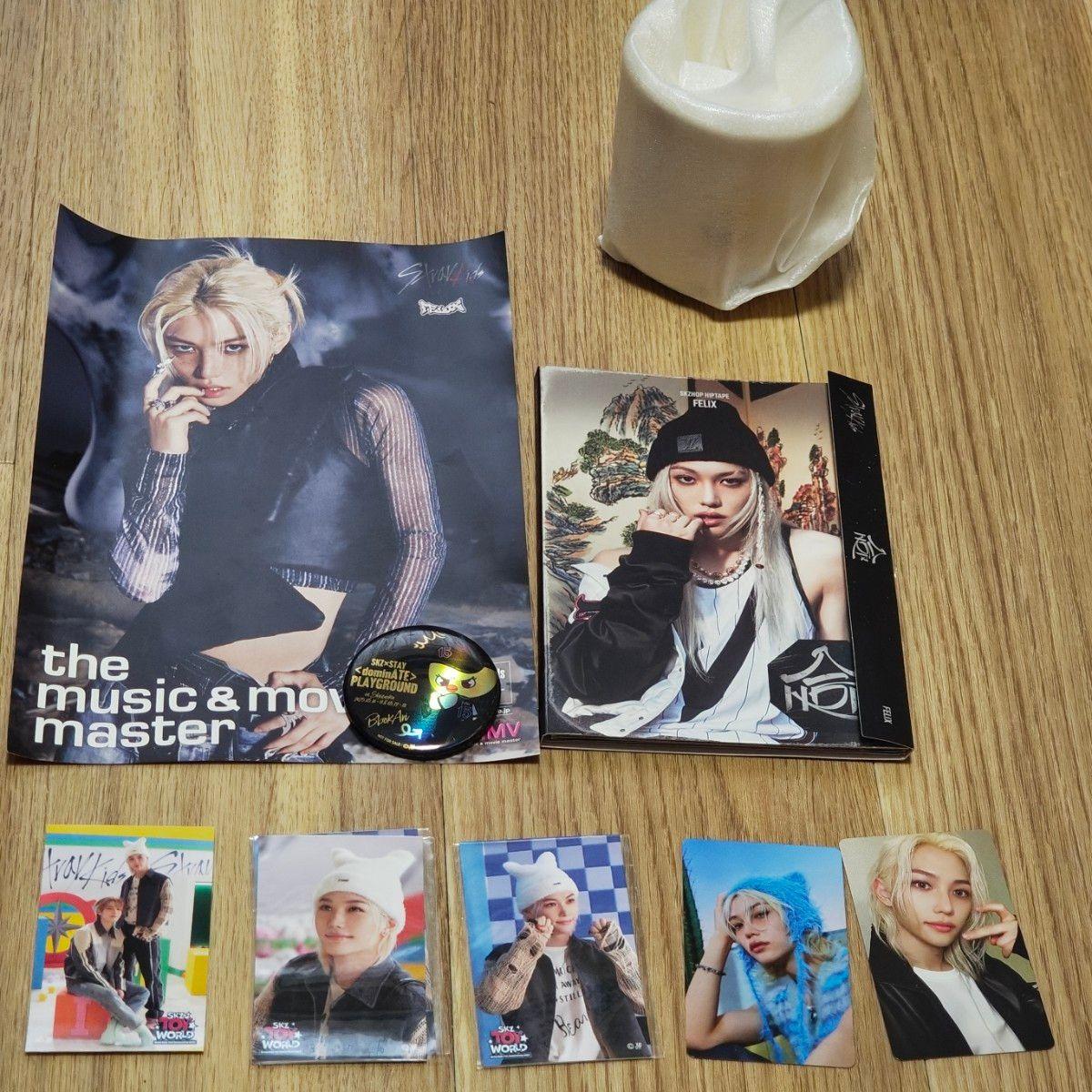 Used Stray Kids Felix Trading Card Postcard Can Badge Set