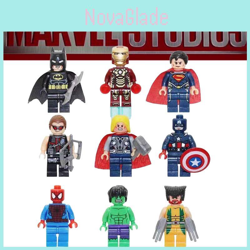 Marvel Superhero Series Building Blocks Abs Plastic Toy Figures Set Of 9 4.5cm Height