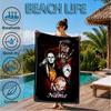 Custom Name Horror Characters Microfiber Beach Towel, Quick-Dry, for Summer Travel, Beach Essential, Picnic Essentials, Swimming Pool