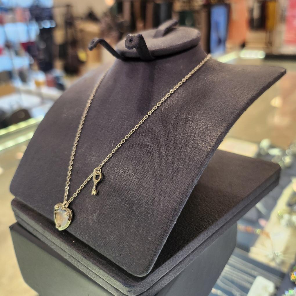 Atria Heart & Key N Cute Steel Necklace EWSSNSC0013WHF