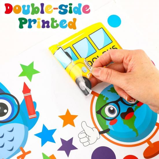 8 Sheets Back to School Window Door Clings, Welcome Window Stickers Bulletin Board Classroom Door Decorations Wall Glass Blackboard pirational