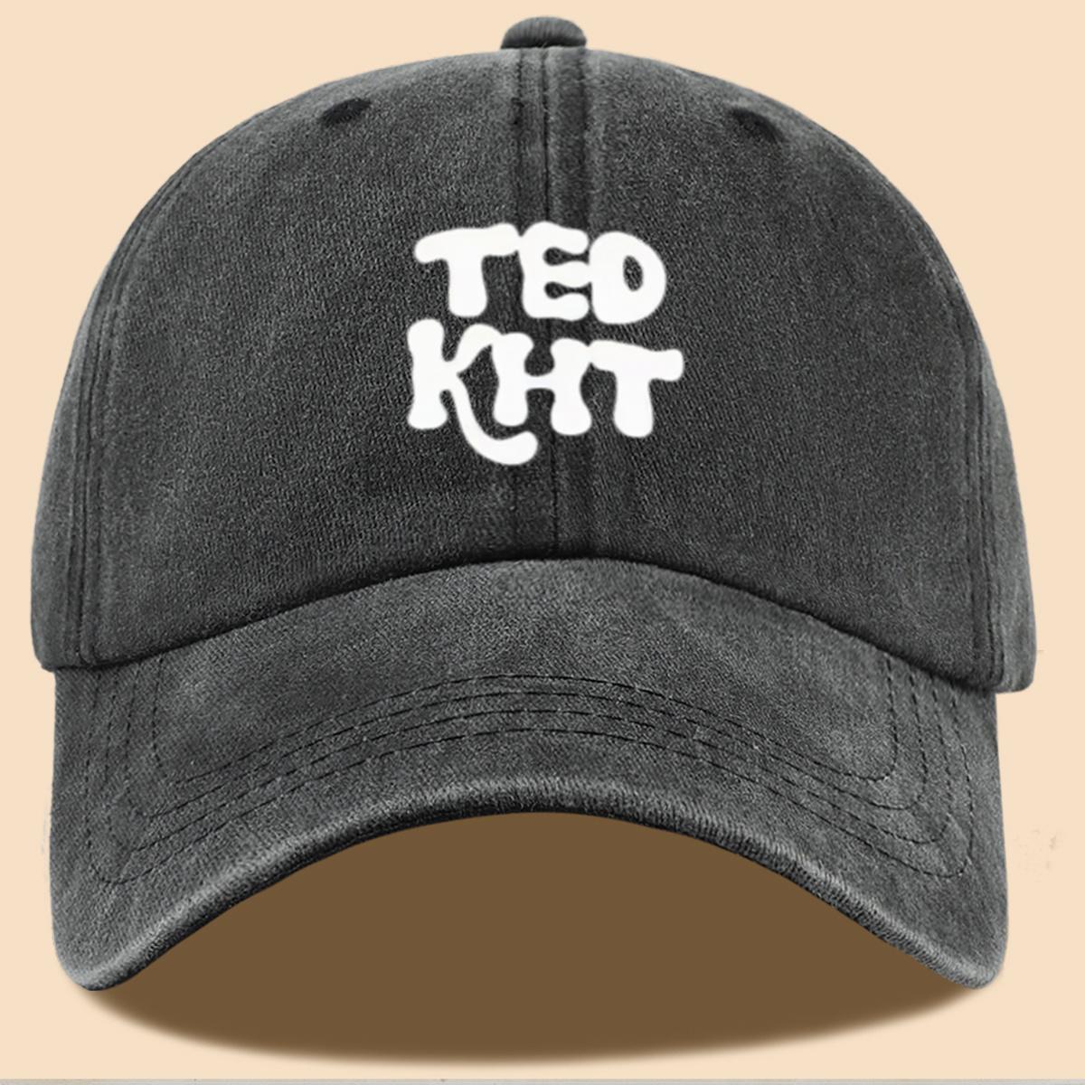 Fun letter print baseball cap, fashionable and personalized sun hat, unisex peaked cap чёрный