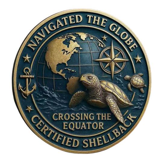 

U.S. Navy Shellback Crossing The Line Challenge Coin Navy Souvenir Military Commemorative Coin for Veterans Sailors 1pc