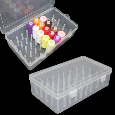 42-Compartment Sewing Thread Organizer Box - Sewing Thread Box Spools Bobbin Carrying Case Container Holder Craft Spool Organizing Case Sewing Storage