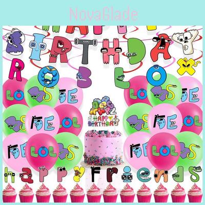 Magical Alphabet Lore Theme Balloon Pull Flag Set Birthday Party Decor Decorations Supplies