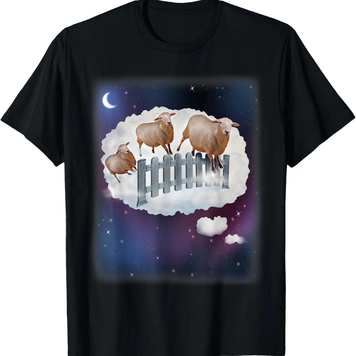 Sleeping And Sleep Funny Counting Sheep T-Shirt S чёрный