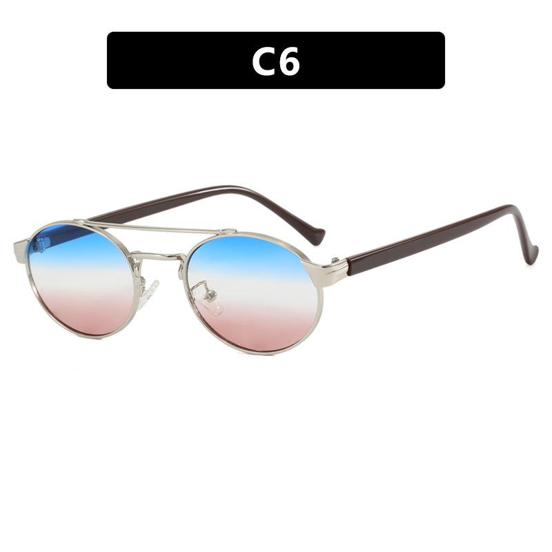 Double beam oval small frame sunglasses new sunglasses personalized sunglasses sunshade versatile anti-ultraviolet women