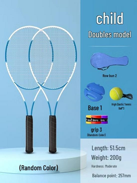 Tennis Trainer Racket Set: Adult & Kids Rebound Net Racket for Home Use