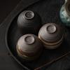 Handmade Stone Pottery Tea Cup Japanese Wabi Aesthetics Unique Texture Imperfection Coffee Dessert Cup Desk Decor