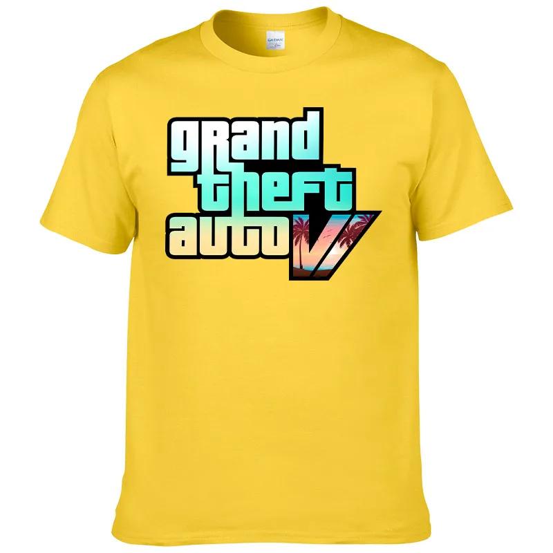 2023 Sommer Neues Herren T-Shirt Grand Theft Auto Gta Spiel Print T-Shirt 100% Baumwolle Rundhals Top Street Kurzärmlig F118