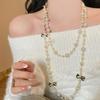 Elegant Minimalist Long Pearl Necklace - French Light Luxury High-End Women's Sweater Chain