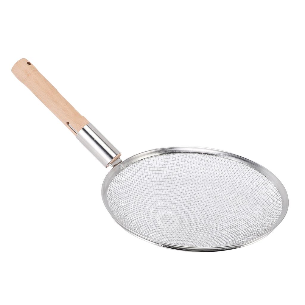 Schiumarola Cucchiaio Acciaio Inossidabile Rete Fine Colino per Alimenti Cucchiaio Filtro con Manico in Legno Multiuso per Cucina di Casa