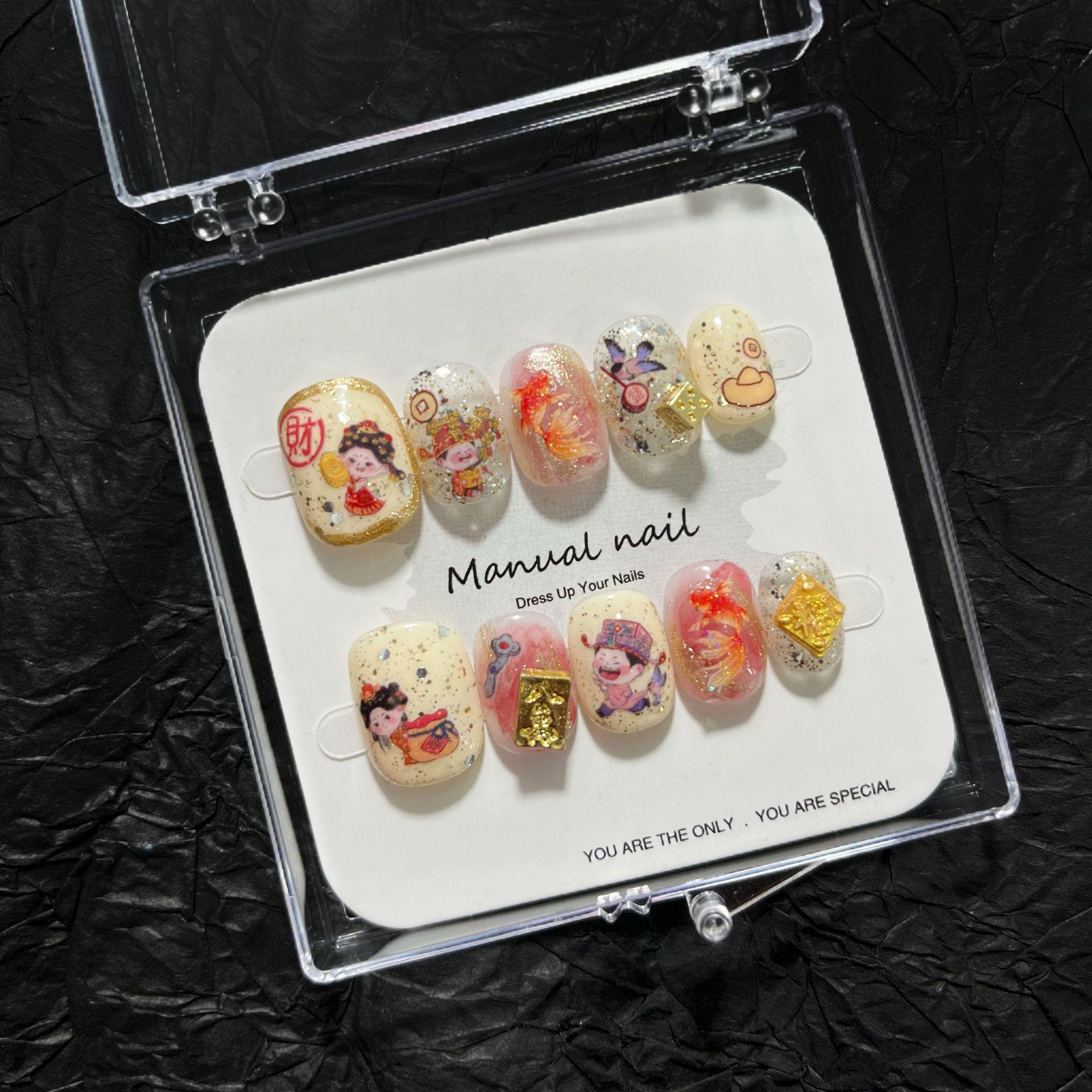 Handmade Cartoon Girl Nail Art Stickers - Removable A664 Extra Small