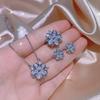 Jewelry Set Pink Zircon Wedding Jewelry Earrings Necklace Ring Three-Piece Set
