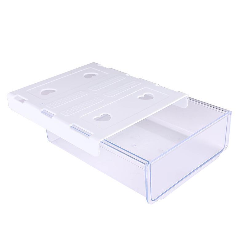 1pcs Underdesk Drawer Style Storage Box Hidden Non Perforated Drawer Box Office Desk Bottom Adhesive Transparent Storage Box