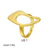 Stainless Steel Hollow Out Geometric Irregular Gold Color Rings Creative Statement Finger Ring Jewelry Accessories Dropshipping