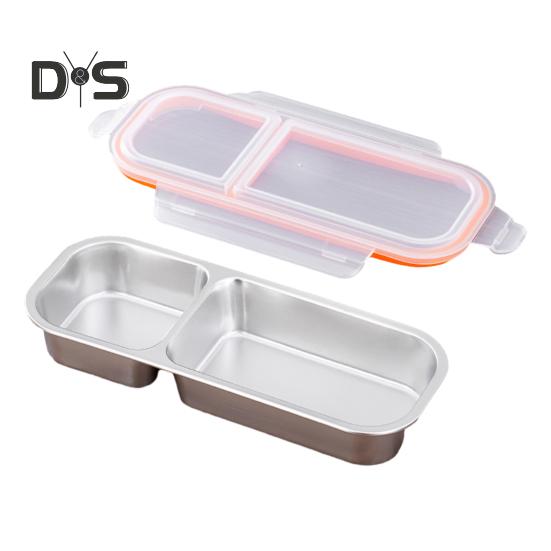 Snack Container with Lids Leak-Proof Bento Box Reusable Condiment Box 2/3 Compartments Sauce Cups Divided Food Storage Containers for School Travel