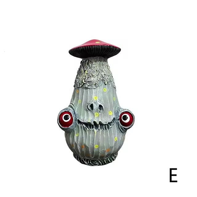 Halloween Creative Skeleton Mushroom Sculpture Monster Resin Craft Small Statues Home Garden Office Desktop Decoration Gifts