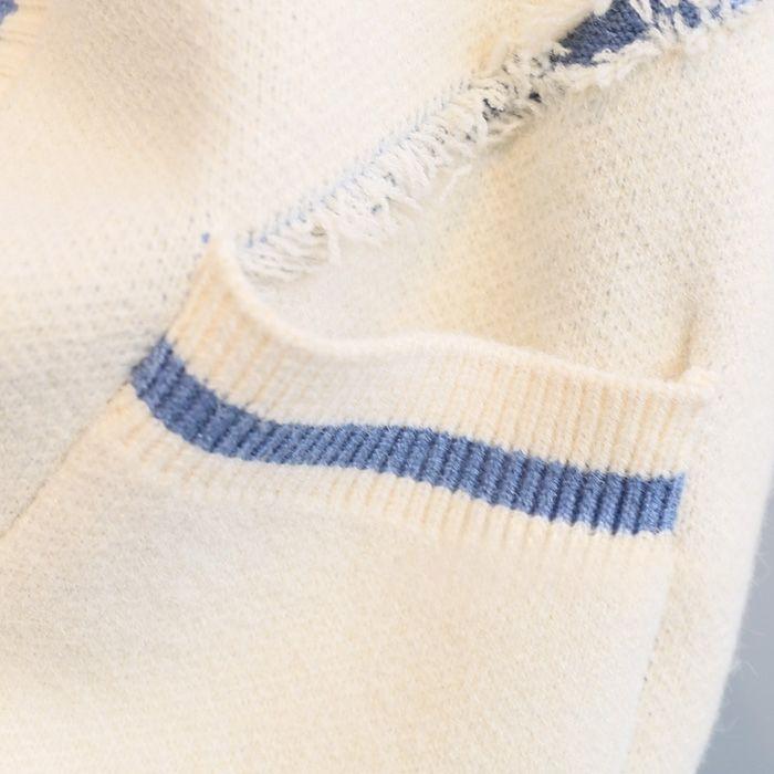 Elegant V-hals Midi Langermet Ensfarget Kabelstrikket Cardigan - Mykt Lett Elastisk Akrylstoff, Håndvaskbar, Perfekt for Høst/Vinter