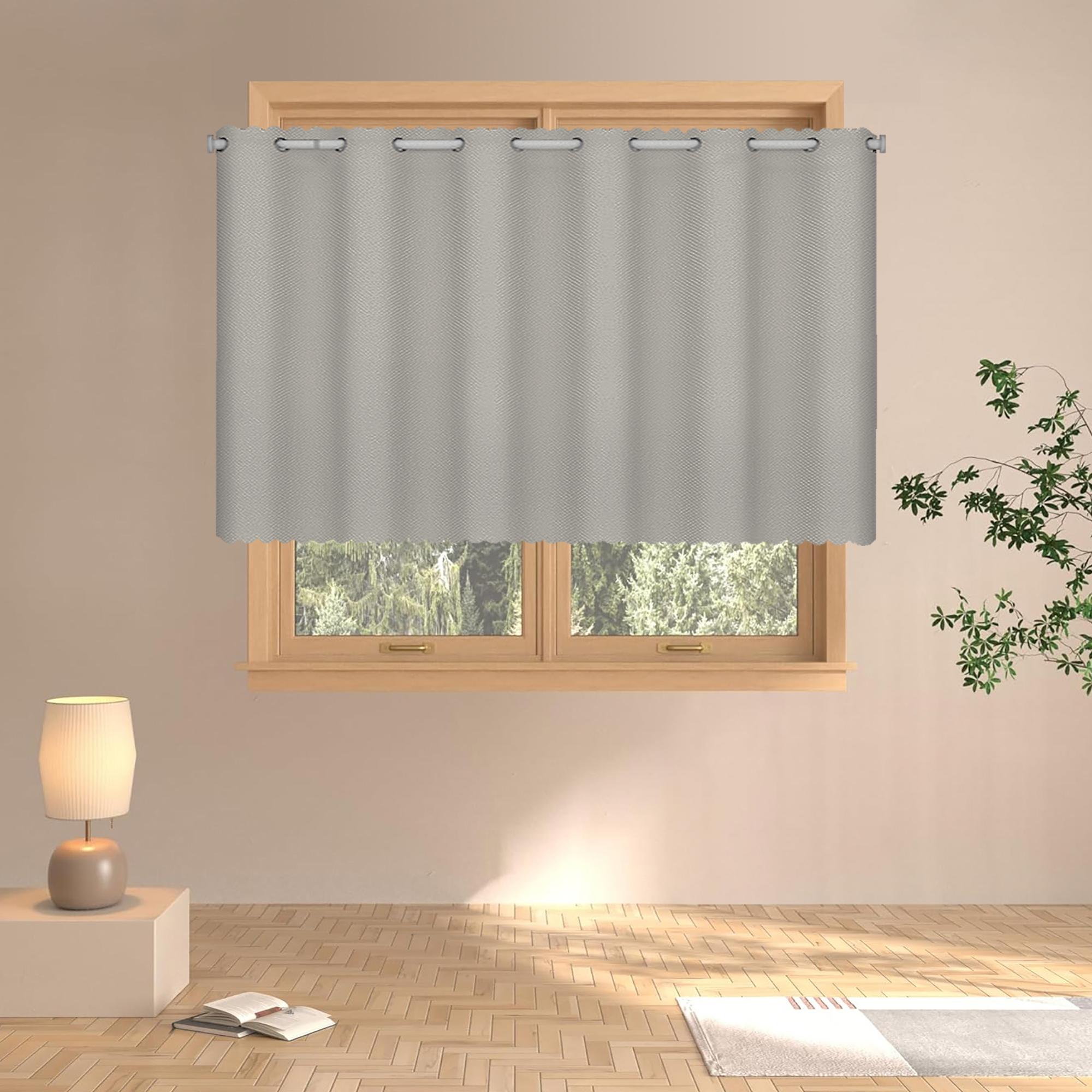 60x100cm Beige Polyester Verduisterend Kort Gordijn Geweven Stangzak voor Kleine Ramen 60X100Cm grijs