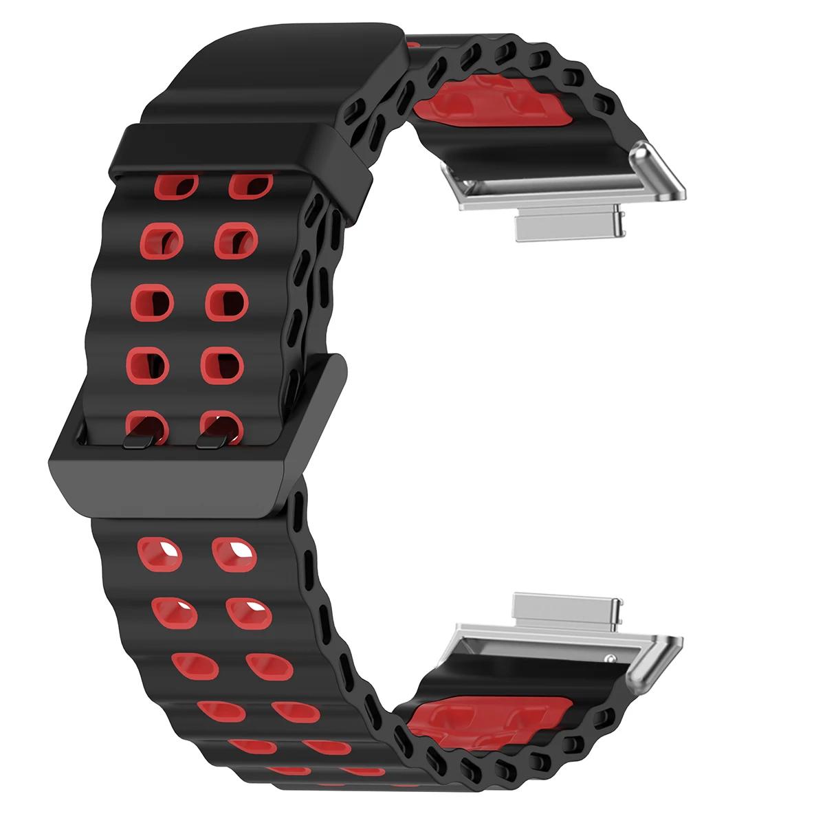 Силиконовые спортивные ремешки для Xiaomi Redmi 4/5, двухцветные дышащие спортивные ремешки для Miband 9 8 Pro, сменные браслеты для умных часов Mi Band 8 Pro