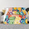 Coperte Divertenti per Gioco del Bingo Stampa in Pile Traspiranti Leggere Coperte da Lancio per Letto Copriletto da Esterno