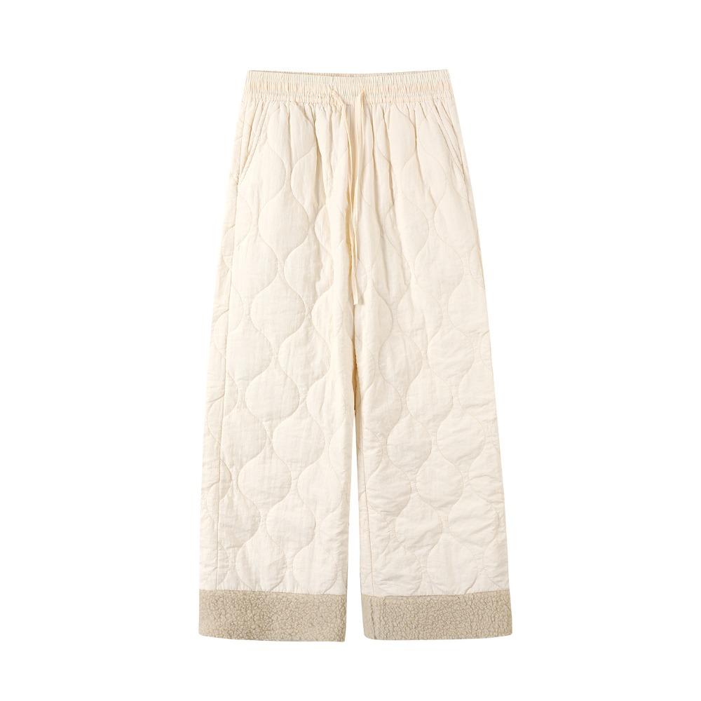 

Causal Baggy Straight Trousers Wide Leg Windbreak Cotton Pants Fashion Basic Snow Pants Ski Pants XL бежевый