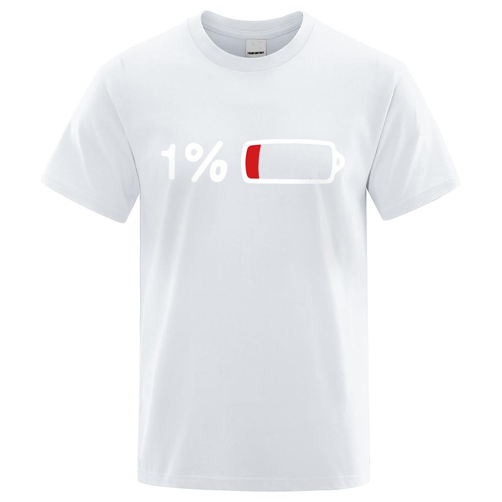 The Last 1% Of Electricity Print T-Shirt Street Breathable Tshirt Fashion Loose Tees Cotton Oversized Street Clothes Men Women