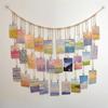 Home Decoration Photo Wall Wooden Beads Hemp Rope Clip Wall Hanging Living Room Background Decor Wall Photo Storage Display Clip