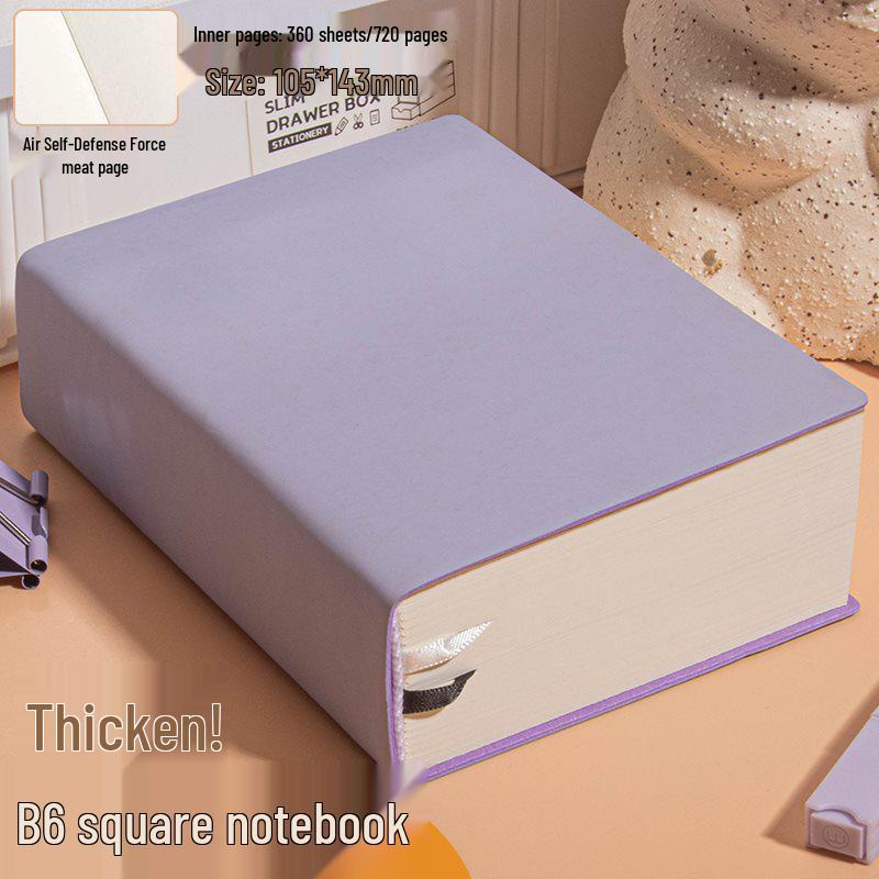 Small Square Brick A6 Notebook - Extra Thick Student & Office Diary, Xiaohongshu Style