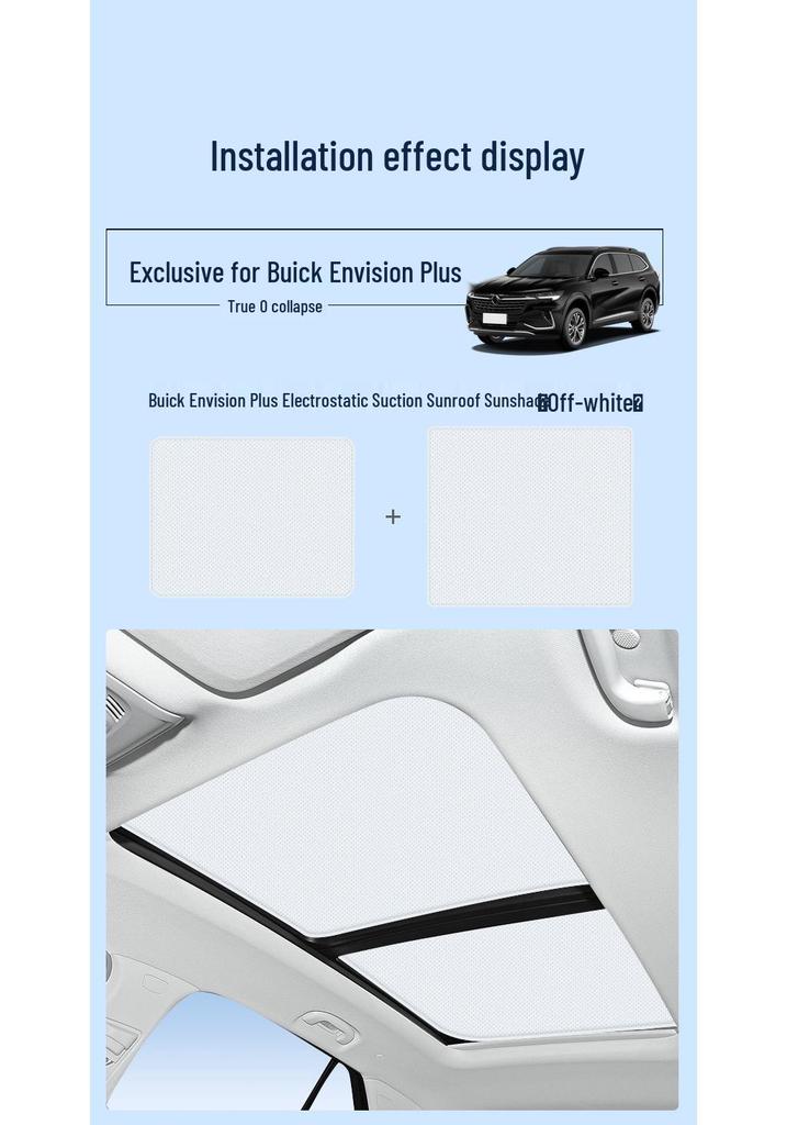 Fits Buick Models: Lacrosse, GL6, Enclave, GL8, Encore S, Verano - Silicone Suction Electrostatic Sunroof Sunshade