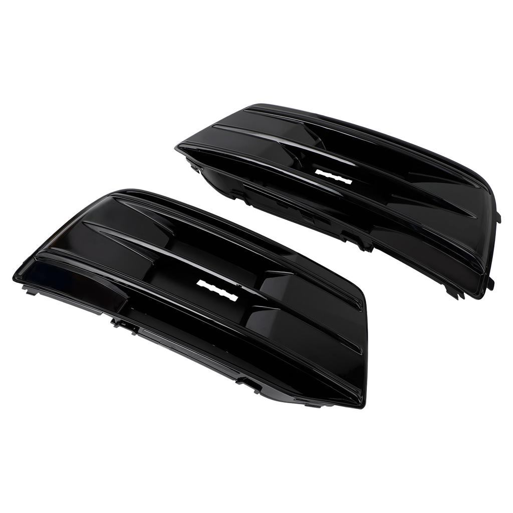 2PCS Front Bumper Cover Grille Bezel Insert 80A807679D 80A807679DRU6 fit for Q5 2018-2022 Gloss Black