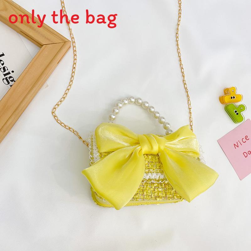 Borsa da ragazza elegante in cotone con decorazioni di perle artificiali per l'uso quotidiano