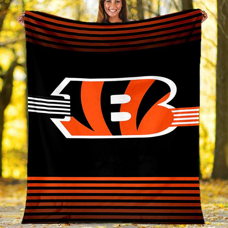 Cincinnati Bengals LOGO printed throw blanket—soft,warm;versatile blanket for all seasons—perfect as &air-conditioning throw,nap blanket