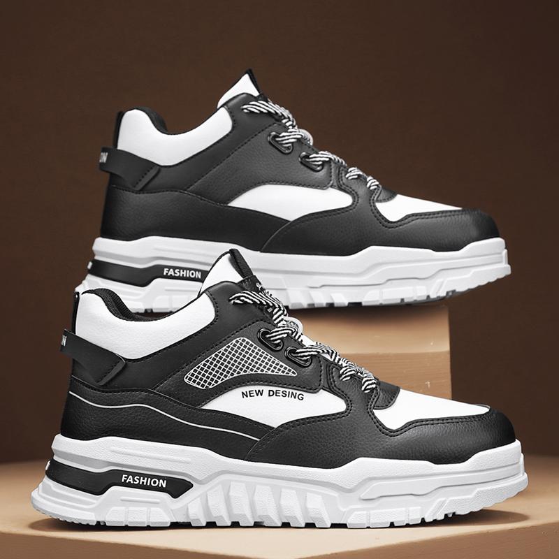 Mens Sneakers Fashion High Top Male Casual Shoes Platform Comfortable Board Shoes Breathable Non-slip Sport Shoes Walking Shoes