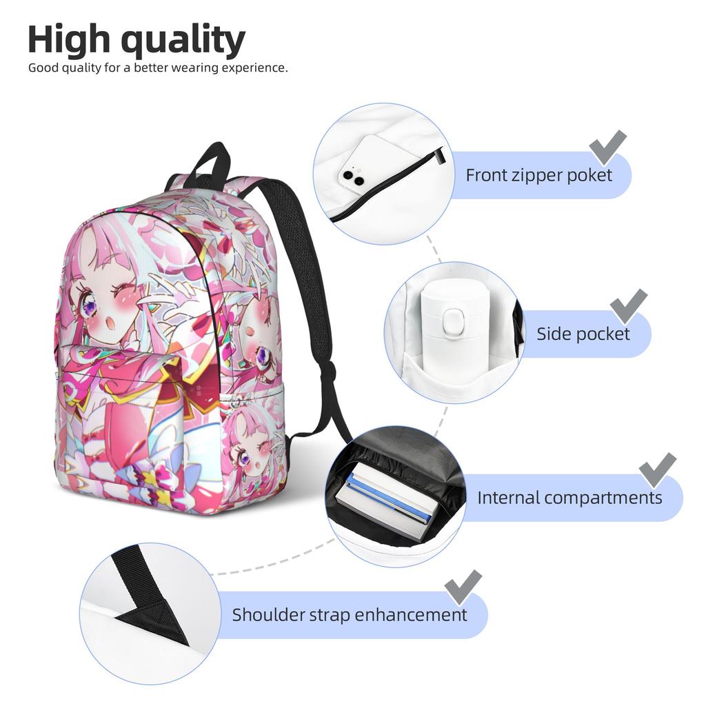 Fashion Cure Mystique Pretty Cure Backpack Mochilas Daily For Work Office Sturdy Shoulder Rucksack