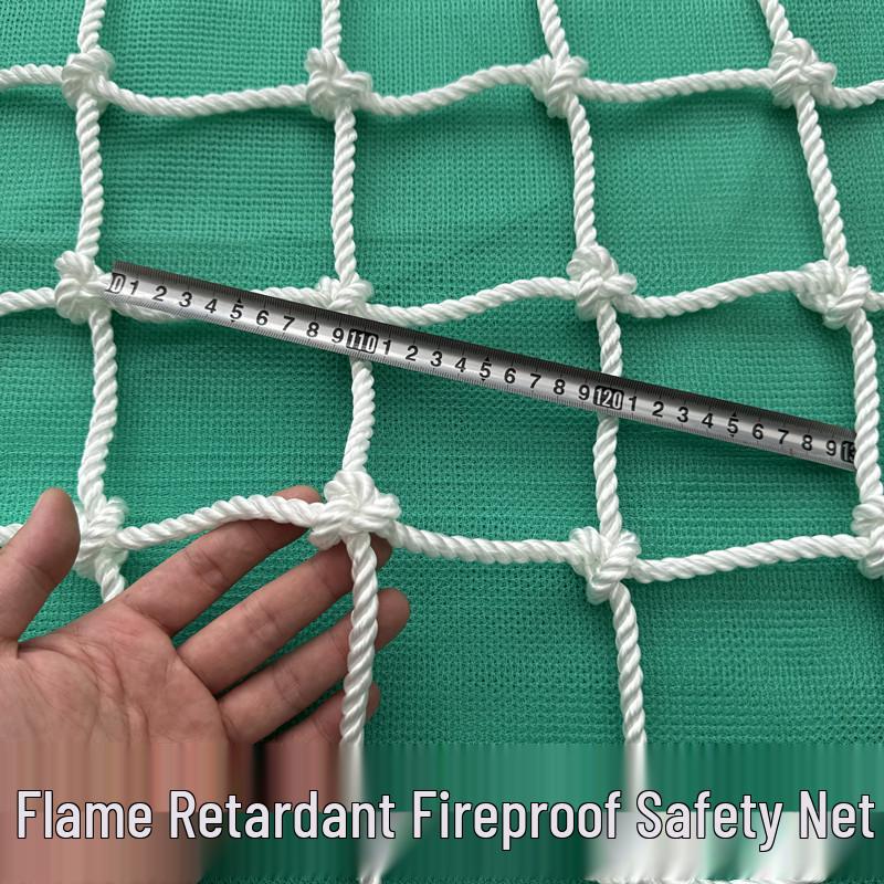 High-Strength Flame Retardant Polyester Climbing Net - Acid/Alkali Resistant, Fireproof, Anti-Fall Support Net