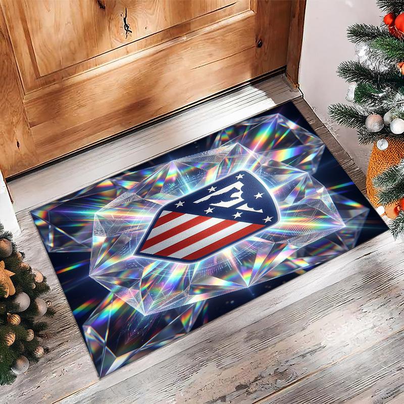 Atletico Madrid Printed Flannel Area Rug Non Slip Soft Polyester Floor Carpet Indoor Decor Mat for Bedroom Living Room Sofa Game Room Home Decoration